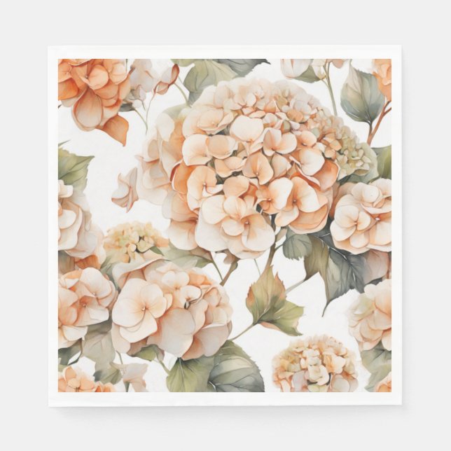 Elegantes, weißes, orangefarbenes Barockblau Serviette (Vorderseite)