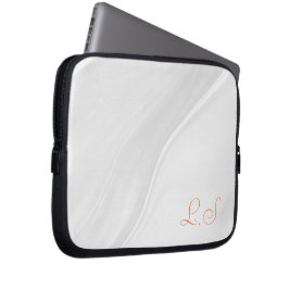 Elegantes weißes Orangentablett 10 Zoll Laptopschutzhülle