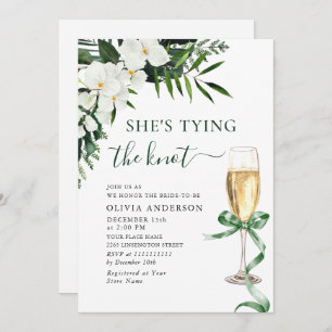 Elegantes Weißes Orchideen Bohemisches Brautparty Einladung