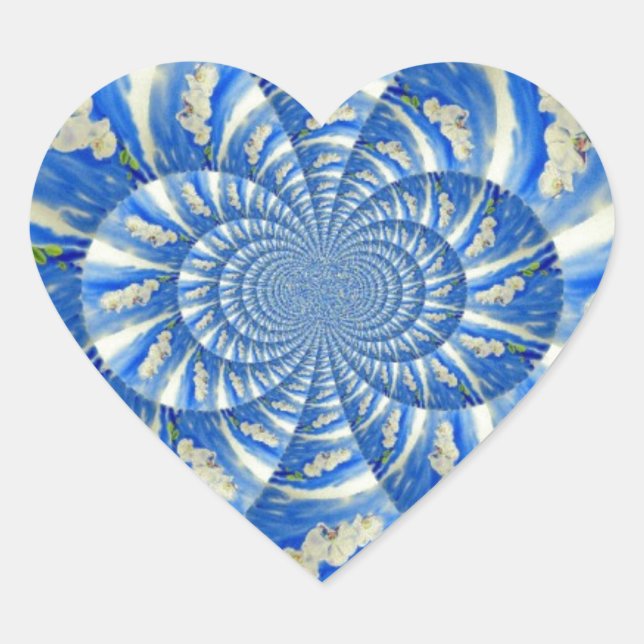 Elegantes, weißes Orchideenlackieren Herz-Aufkleber (Vorderseite)