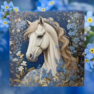 Elegantes weißes Pony und vergiss-Me-Nots Puzzle