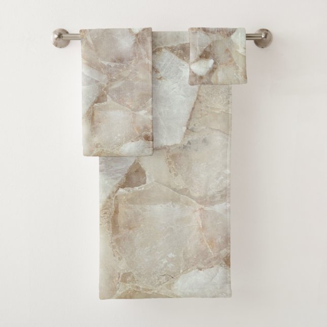 Elegantes weißes Quarz Badetuch Set (Insitu)