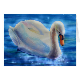 Elegantes weißes Schwan-Aquarellbild