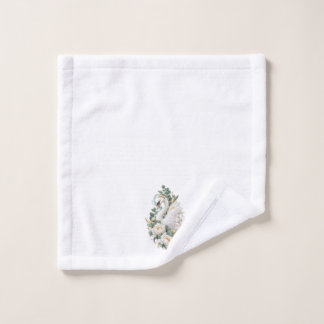 Elegantes weißes Schwan-Blumen-Badhandtuch Waschlappen