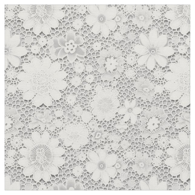 Elegantes, weißes Spitzen-Muster Stoff (Nahaufnahme)