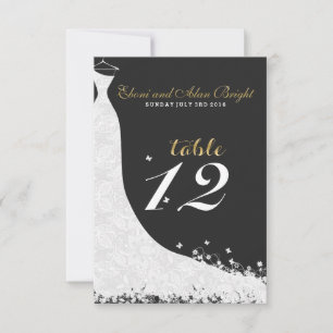 Elegantes weißes Spitzenhochzeitskleid Tabelle 12 Einladung