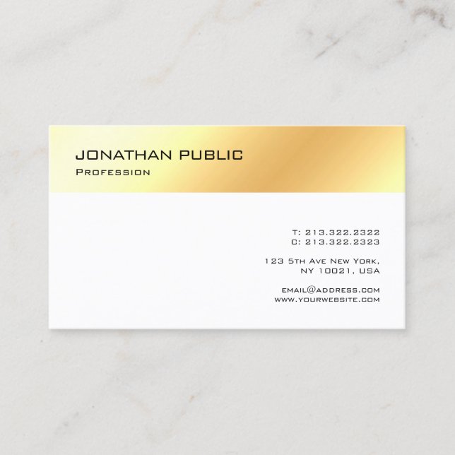 Elegantes, weißes Template Beruflich modern Visitenkarte (Vorderseite)