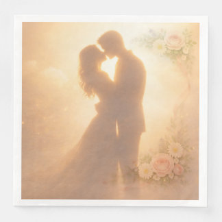 Elegantes weißes Tischtuch  Serviette