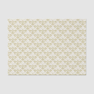 Elegantes weißes und goldenes Herz Seidenpapier
