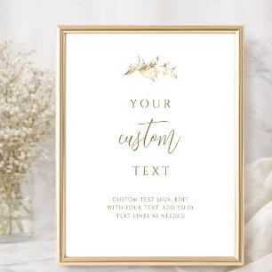 Elegantes weißes und goldenes Hochzeitsschild mit  Poster