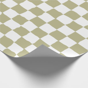 Elegantes, weißes und längliches Schachbrettbild Geschenkpapier