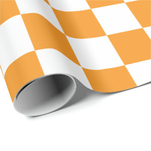 Elegantes weißes und orangefarbenes Karton Geschenkpapier