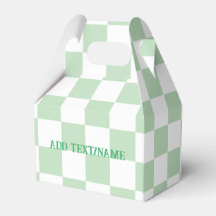 Elegantes weißes und pastellgrünes Karton Geschenkschachtel