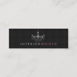 Elegantes weißes und rosa Kronleuchter - Design 4 Mini Visitenkarte