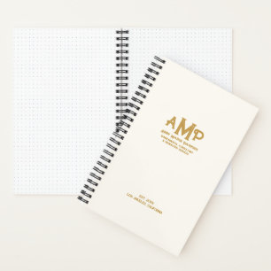 Elegantes Weißgold-Monogramm-Bullet-Page-Journal Notizbuch