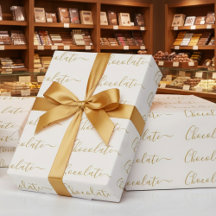 Elegantes Weißgold-Schrift-Schokoladen-Geschäft