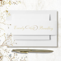 Elegantes Weißgold-Script Traditionell Klassisch