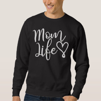 Elegantes Weißschrift-Mutter-Leben-Herz Sweatshirt