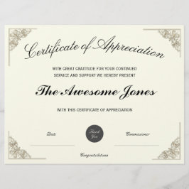 Elegantes Wertgutachten mit benutzerdefiniertem Lo