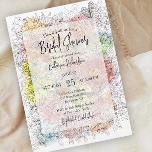 Elegantes Whimsy Watercolor Brautparty Einladung