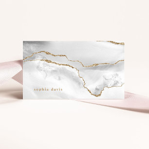 Elegantes White Agate mit Imitate Gold Business Ca Visitenkarte