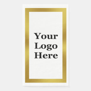 Elegantes White and Gold Business Ihr Logo hier Serviette