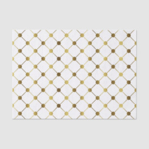 Elegantes White and Gold Dot Grid Seidenpapier