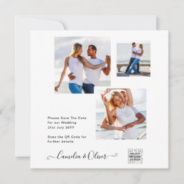 Elegantes White & Black Foto Einladung zur Hochzei