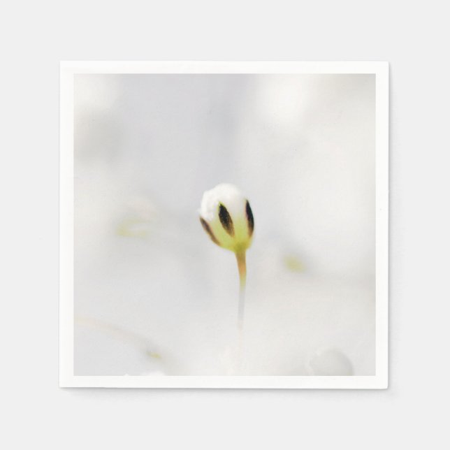 Elegantes White Blume Bud Paper Napkin Serviette (Vorderseite)
