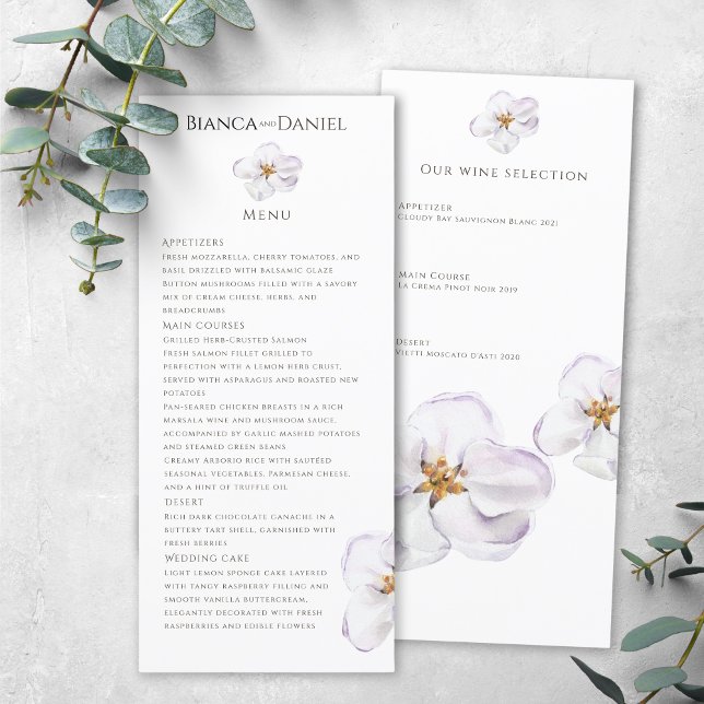 elegantes White Blume Spring blubssom Flat Menu Menükarte (Von Creator hochgeladen)