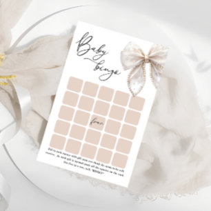 Elegantes White Bow Baby Bingo Game