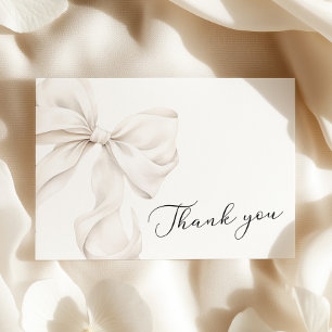 Elegantes White Bow Brautparty Danke Karte