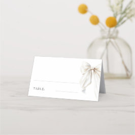 Elegantes White Bow-Brautparty Platzkarte