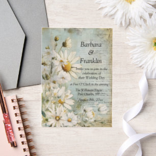 Elegantes White Daisy Foto QR Code Wedding