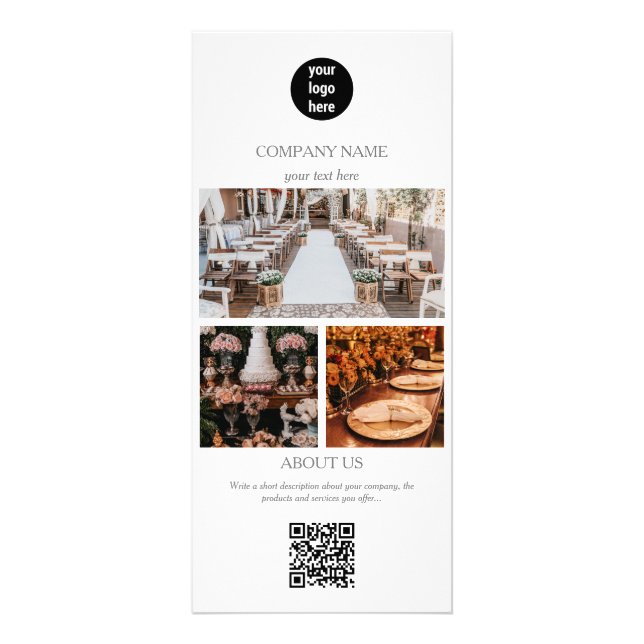 Elegantes White Event Planning Business 3 Fotos Werbekarte (Vorne)