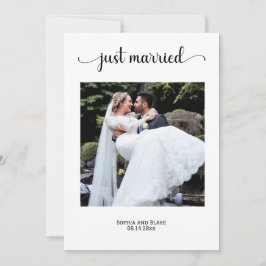 Elegantes White Foto Hochzeitserklärung Einladung