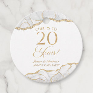 Elegantes White Gold Agate 20-jähriges Party Geschenkanhänger