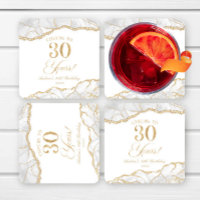 Elegantes White Gold Agate 30. Geburtstag Party
