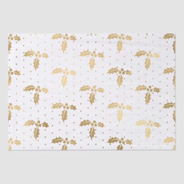 Elegantes White & Gold Foil Seidenpapier (Vorderseite)