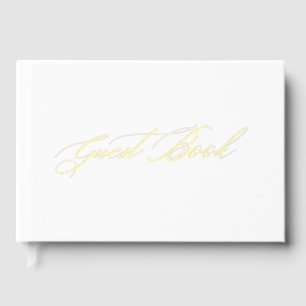Elegantes White & Gold Foil Wedding Guest Book Gästebuch