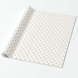 Elegantes White & Gold Polka Dots Muster Geschenkpapier