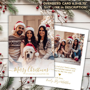 Elegantes White Gold Script 2 Foto Weihnachten