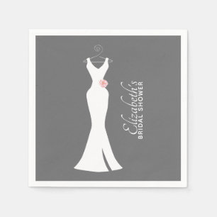 Elegantes White Gown on Gray - Brautparty Serviette