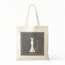 Elegantes White Gown on Gray - Bridesmaid