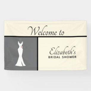 Elegantes White Gown on Gray - Stilvolles Brautpar Banner