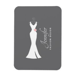 Elegantes White Gown on Gray - Stilvolles, einfach Magnet