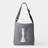 Elegantes White Gown on Gray - Stilvolles, einfach