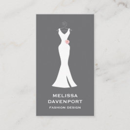 Elegantes White Gown on Gray - Stilvolles, einfach Visitenkarte