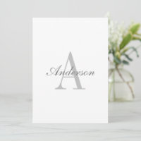 Elegantes White & Gray Monogramm