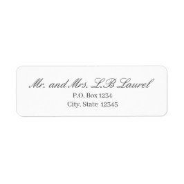 Elegantes White Gray Script-Rückgabeadresse-Label